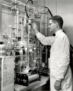 The late Dr. Samuel Jones works in a laboratory. (Provided Photo)