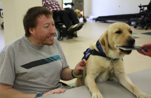 Twix, who was raised and trained by Roberts, is now in Massachusetts helping Christopher McGarry with his day-to-day activities.
