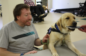 Twix, who was raised and trained by Roberts, is now in Massachusetts helping Christopher McGarry with his day-to-day activities.  