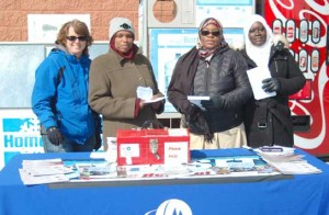 A group from Gleaning for the World collected donations and supplies for local tornado victims at the Appomattox Walmart store Saturday. Pictured, from left, are Andrea Craig, from WSET Lynchburg News, which provided a truck, Traci Upshur, Barbara Person and Cynthia Woodall. “We are all in the family of God,” Upshur said. “When one of God’s children is hurting, we all hurt.”