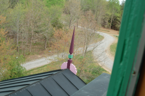 The view from the tower is scenic. “On a clear day you can see the mountains,” Gordon Johnson said. Opening windows in the tower also provides natural “air conditioning.”