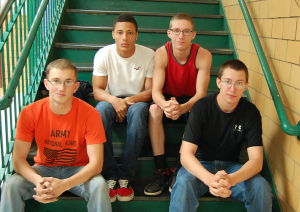 The JROTC program produced students who gave over 200 hours of community service as part of their senior year. Pictured are, from left, Jason Gormus, K’Juan Gough, Cody Shook and Ronald Bagby III. Gough has joined the U.S. Air Force and Bagby will serve in the National Guard. (Photo by Italia Gregory)