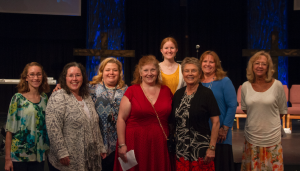 CARSON REEHER| HERALD Some of the teachers who worked with the graduates during their time at New Life Schools are, from left, Samantha Day, Joan Osborne, Gwen Rigney, Lori Paulsen, Kelly Leslie, Dr. Betty Weaver, Vicki Fulcher, and Jeffree Hudson.