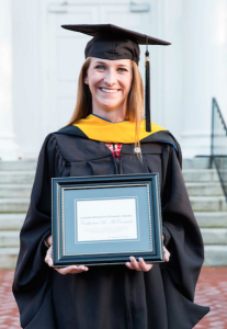 Catherine McCormick received the Longwood Graduate Student Award. Not pictured are Meredith Peck, who won a Graduate Leadership Award, and Melissa Ridley Elmes, who won a Graduate Alumni Award. 