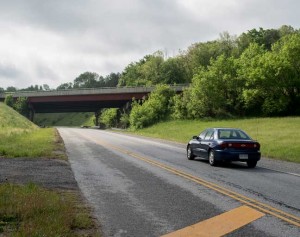 An eastbound ramp already exists at the interchange. Vehicles currently either take the eastbound ramp and then U-turn onto 460 West or use Milnwood Road or Main Street to get the the Farmville Road 460 Interchange where there is a westbound ramp. (Photo by Carson Reeher)