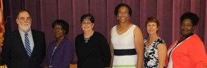 Retirees from Prince Edward County Public Schools for 2016 are, from left, Robert Zava, 26.5 years, electronics teacher; Gertrude Wesley, 26 years, second-grade teacher; Janice Goode, 30 years, first-grade teacher; Marjorie Finch, 22 years, health occupations teacher; Debra Gantt, 26 years reading specialist; and Dawn Johnson, 21.5 years, paraprofessional/middle school teacher. Not pictured are Warren Brown, 16 years, school security officer; Jo Ann Weidinger, 13 years, second-grade teacher; Diane Gilliam, 15 years, paraprofessional; and Shirley Dove, 19.5 years, food service assistant/school bus aide.