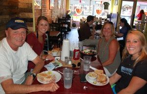 JORDAN MILES | HERALD The Davis family relaxes in Uptown Coffee Café in downtown Farmville. Pictured are, from left, Wayne, Cary, Teresa and Tatum enjoy a mid-afternoon snack.