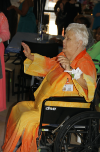 JORDAN MILES | HERALD Elizabeth Layne, who’s lived in Charlotte County for 50 years, and a Centra PACE participant, was named Prom Queen on Friday, the second day of PACE’s senior prom.