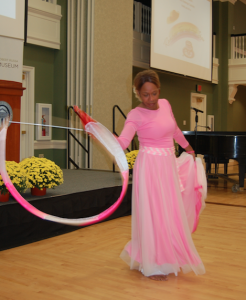 MARTIN L. CAHN | HERALD Lily Osborne Redd, a cancer survivor, performs a liturgical dance during Saturday’s Rainbow Tea & Hat Sale.