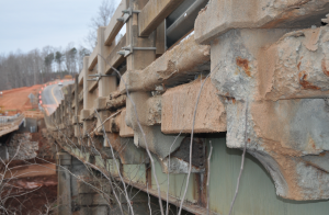 JORDAN MILES | HERALD The existing bridge, which is narrow, ranks a 47.9 out of 100 on VDOT’s Sufficiency Rating, making it structurally deficient. 