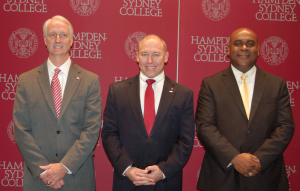 MARTIN L. CAHN | HERALD State Senate District 22 candidates, from left, Republican Mark Peake, independent Joe Hines and Democrat Ryant Washington stood on stage for a few moments after the recent forum ended before greeting supporters.