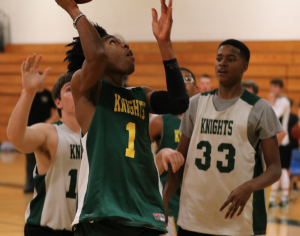 TITUS MOHLER | HERALD Buckingham County High School senior guard Antonio Chambers, No. 1, was a big difference-maker for the Knights in their 65-41 victory over visiting Cumberland High School during the “Battle of Route 60” on Jan. 4.