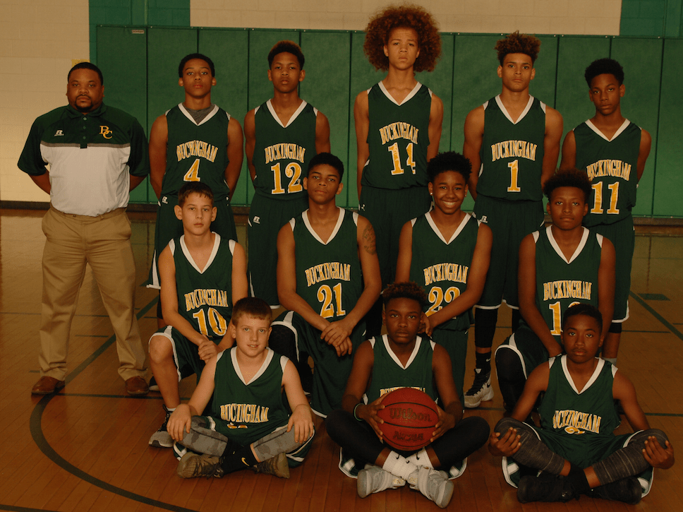 Buckingham County Middle School boys basketball team Farmville